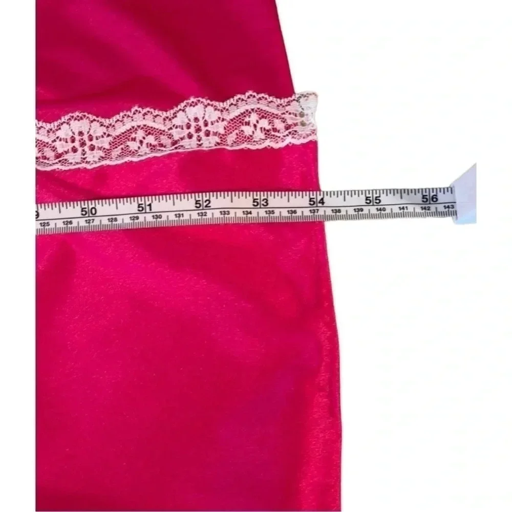 Vintage 1960s Prestige New York 2 pc‎ Nightgown Peignoir Hot Pink USA.